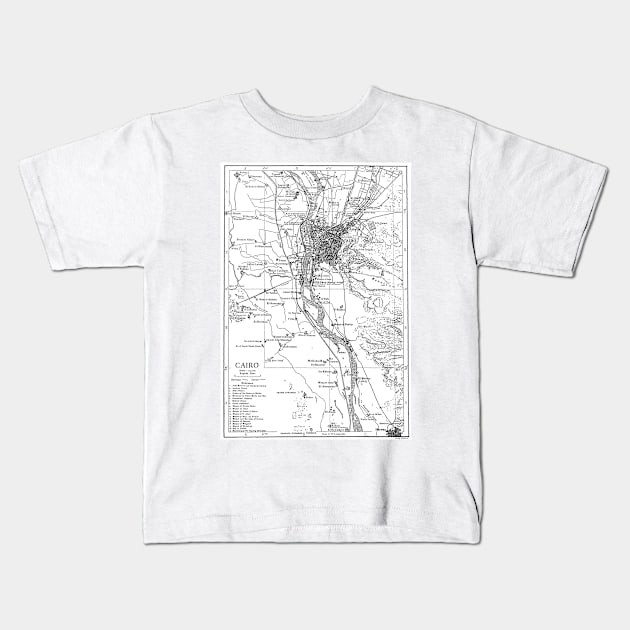 Vintage Map of Cairo Egypt (1911) Kids T-Shirt by Bravuramedia